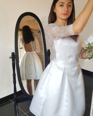 robe de mariée courte style vintage en dentelle